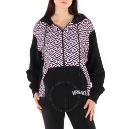 Ladies La Greca-print Zip-fastening Hoodie, Brand Size 36 (US Size 0)