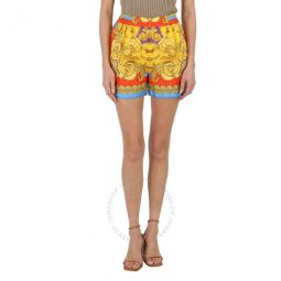 Ladies Heritage Baroque Print Silk Shorts, Brand Size 36 (US Size 0)