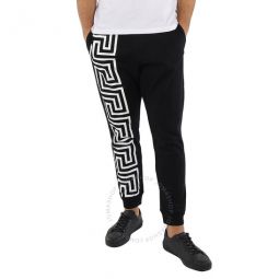 Greca Print Cotton Sweatpants In Black, Size XXXX-Large
