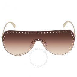 Brown Gradient Shield Ladies Sunglasses