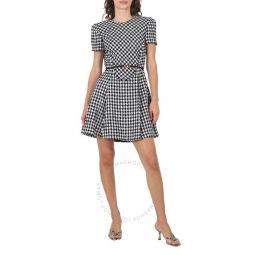 Ladies Belted Houndstooth Dress, Brand Size 36 (US Size 0)