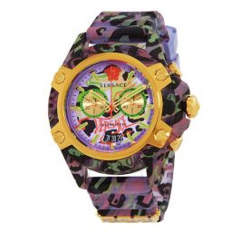 Icon Active Chronograph Quartz Lilac Leopard Mens Watch
