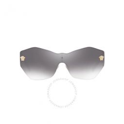 Gradient Grey Mirrored Silver Shield Ladies Sunglasses