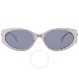 Light Grey Mirrored Black Oval Ladies Sunglasses