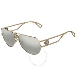 Light Grey Mirror Silver Pilot Mens Sunglasses