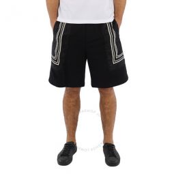 Mens La Greca Bermuda Shorts In Black, Size Large