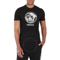 Mens Black Medusa Logo T-Shirt, Size Small