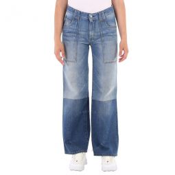 Ladies Blue Serge High-Rise Jeans, Waist Size 28