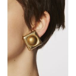 Gold Geometric clip on earrings - Gold