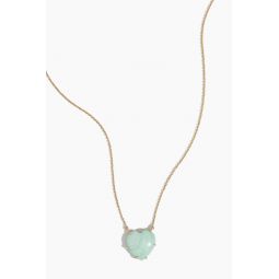 Turquoise Heart Necklace in 14k Yellow Gold