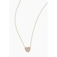 Pave Spike Heart Necklace in 14k Yellow Gold/Sterling Silver