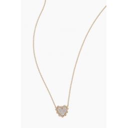 Pave Spike Heart Necklace in 14k Yellow Gold/Sterling Silver
