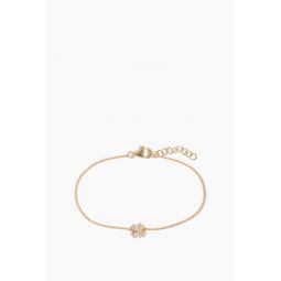 Pave Clover Chain Bracelet in 14k Yellow Gold