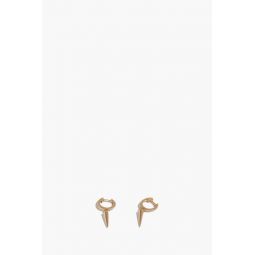 Spike Drop Huggies in 14k Yellow Gold