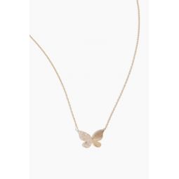Fluted Butterfly Necklace in 14k Yellow Gold