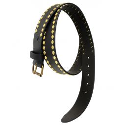 Studs Leather Belt - Black