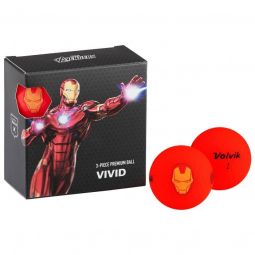 Volvik Vivid Marvel Square Pack Golf Balls - Iron Man