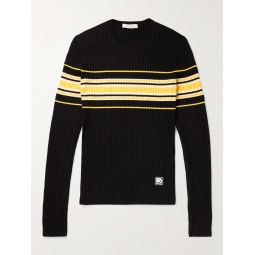 Striped Ribbed Wool-Blend Sweater