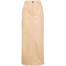 Drill Column Skirt - Khaki