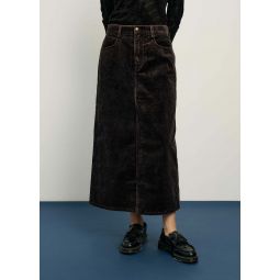 Faded Corduroy Skirt - Black