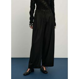 Cropped Wide Pant - Black