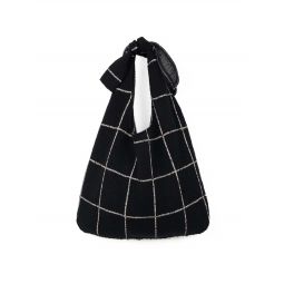 Wool Tote - Black Grid