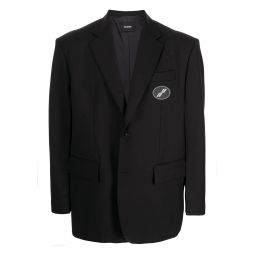 Black Oversized Suit Logo Blazer