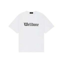 White Gothic Logo Print T-Shirt