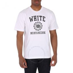 Mens White Short Sleeve College Logo Print T-Shirt, Brand Size 1 (Small)