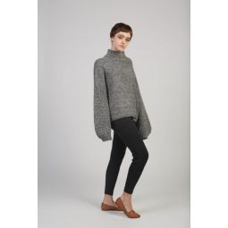 Tulip Sleeve sweater - charcoal