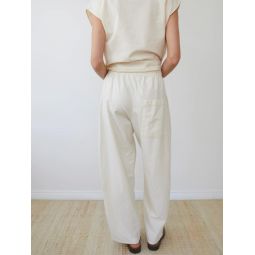 Wide Twill Trouser - Natural