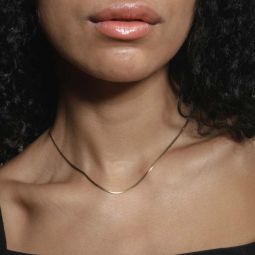 Thin Herringbone Necklace Gold or Silver
