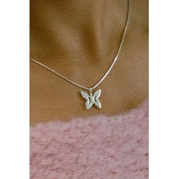 Butterfly Charm Necklace - Silver