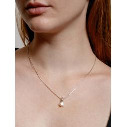 Emmy Pearl Necklace - Silver