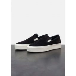 Slip On Suede Shearling Shoes - Black