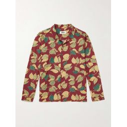 Feathers Printed Cotton and Silk-Blend Shirt