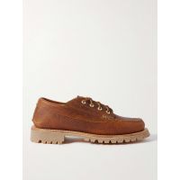 Angler Textured-Leather Boat Shoes
