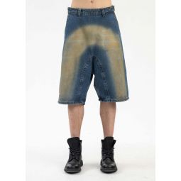 Sprays Ouffle Denim Shorts - Blue/Yellow