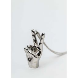 Mini Peace Pendant Necklace - Silver