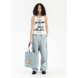 ICEBLUE PINCHED LOGO SOUFFLE JEANS - Multi