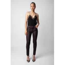 Phlame Crinkled Leather Trousers