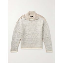 Ribbed Wool-Trimmed Cashmere Sweater