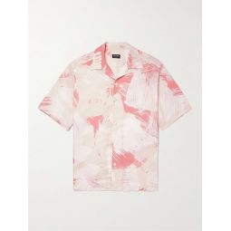 Convertible-Collar Printed Linen and Cotton-Blend Shirt