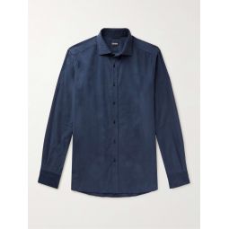 Cutaway-Collar Cotton-Corduroy Shirt