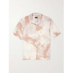 Convertible-Collar Printed Linen and Cotton-Blend Shirt