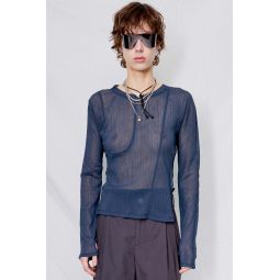 Sheer Crepe Twisted Top - Blue
