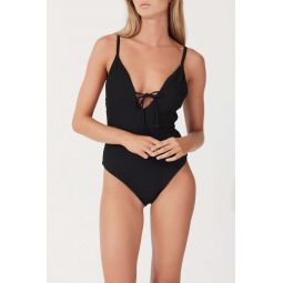 TEXTURED ONE PIECE - BLACK