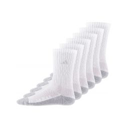 adidas Youth Cushion Crew 6-Pack Socks White