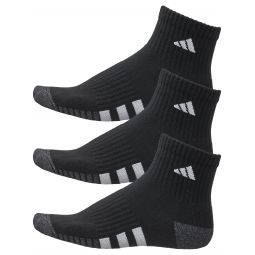 adidas Mens Cushioned 3.0 3-Pack Quarter Socks Black