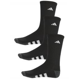 adidas Mens Cushioned 3.0 3-Pack Crew Socks Black